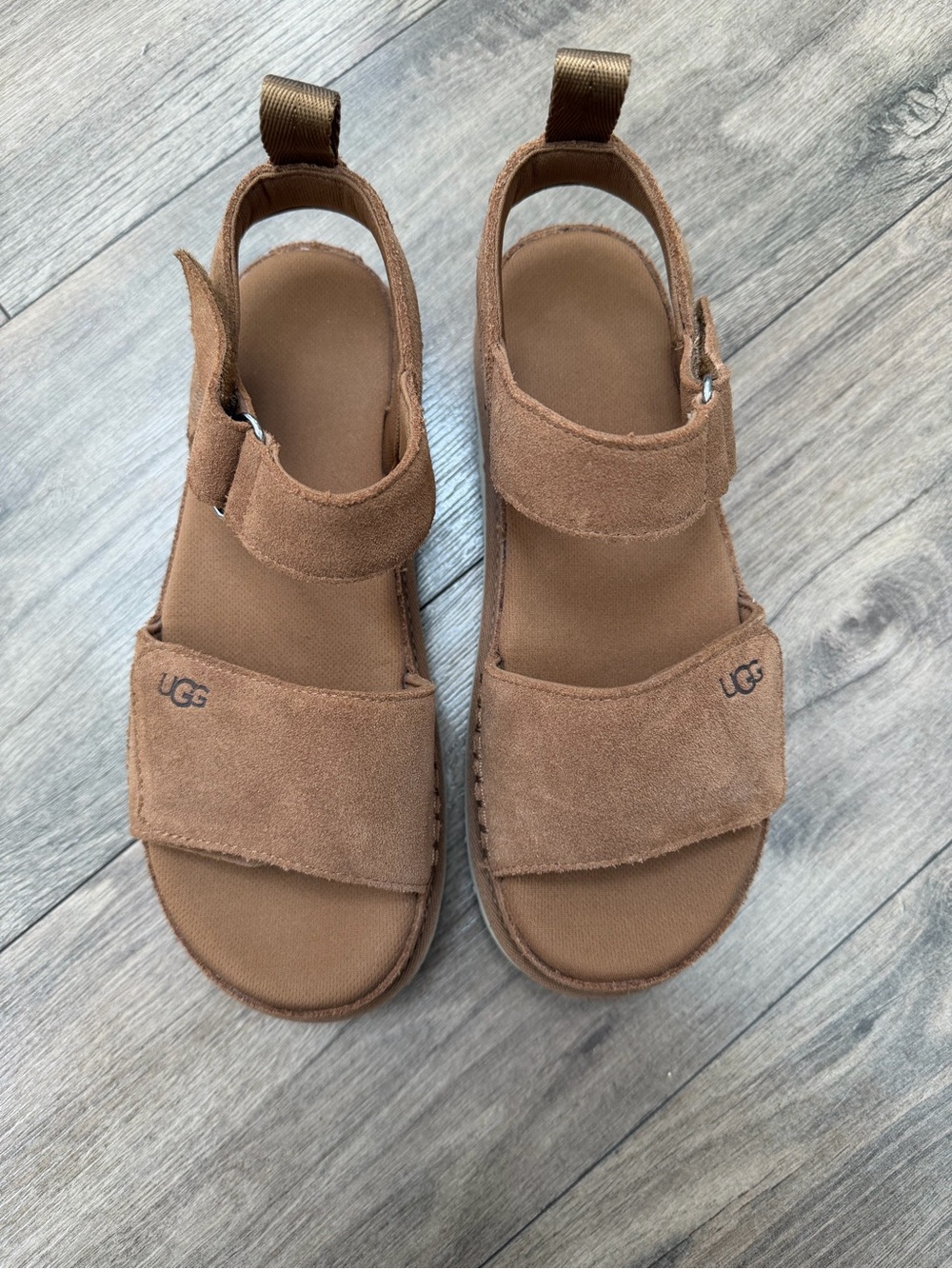 UGG for women Brown Suede Velcro Sandals